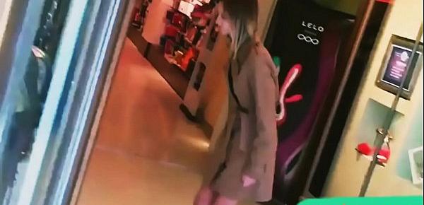  young couple had sex in the fitting room of a sex shop